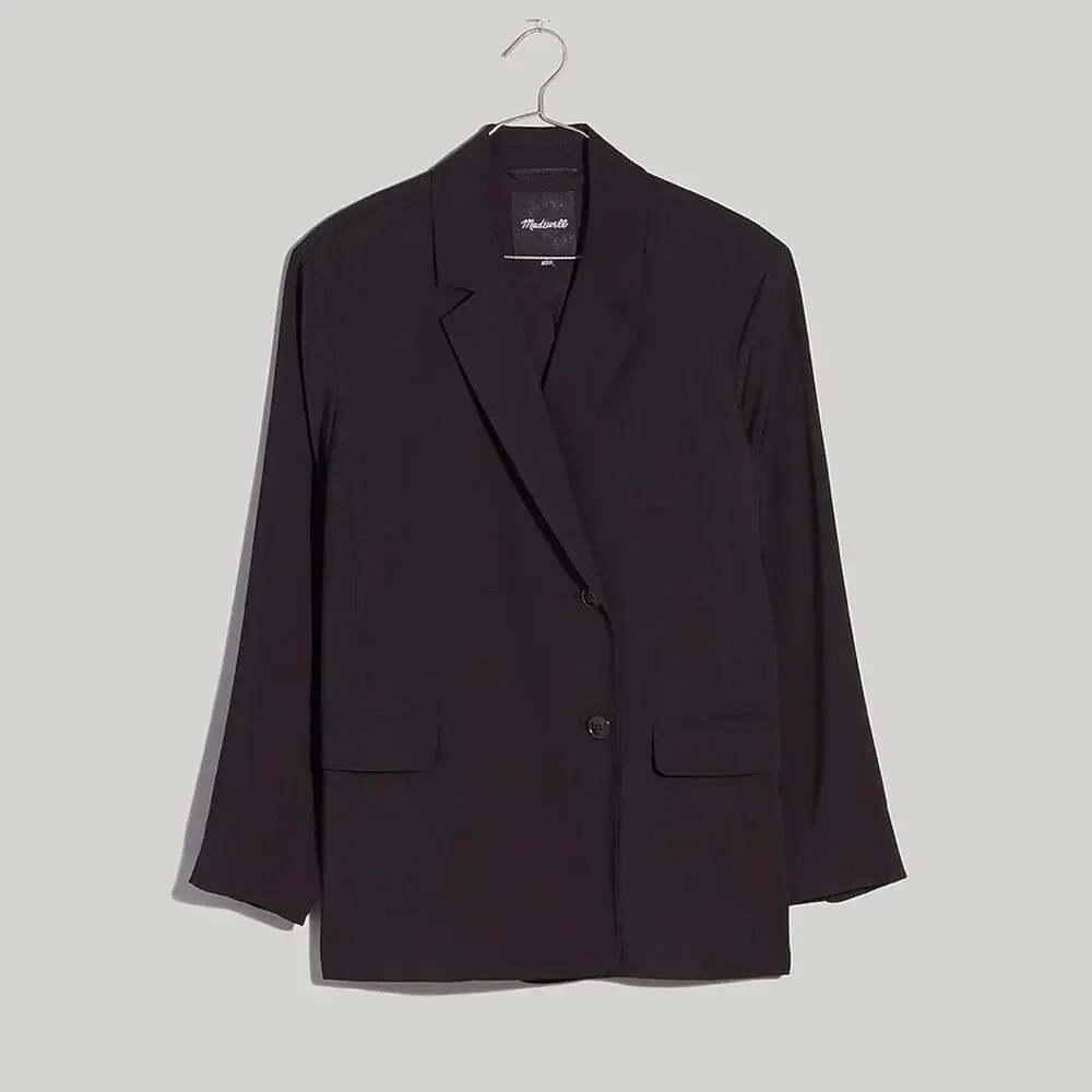 Madewell Black The Relaxed Blazer in Softdrape Size S NJ736 - Picture 5 of 6